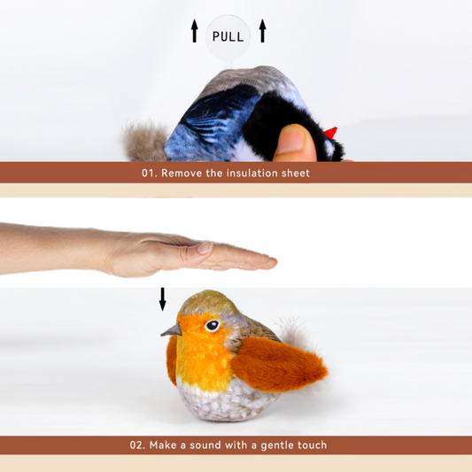 Engaging Interactive Cat Toy with Realistic Bird Sounds & Feathers