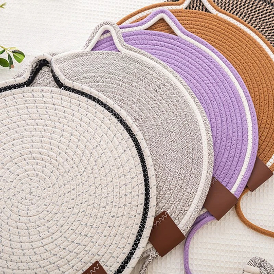 Braided Rope Cat Mat with Toy Ball