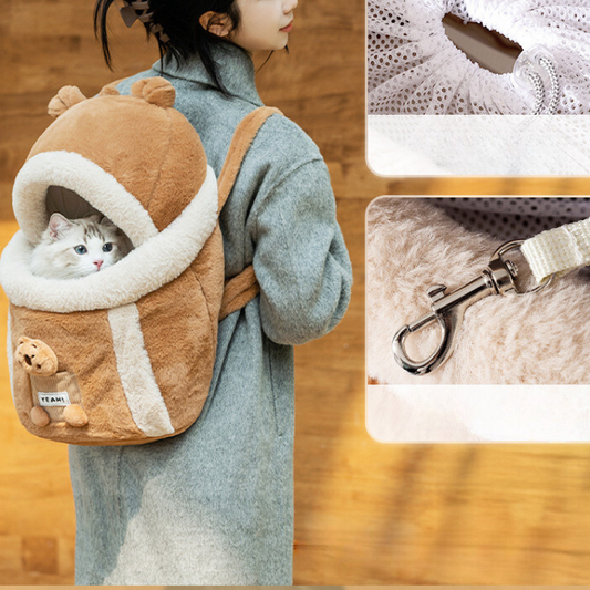 Cozy Cat Backpack Carrier for Winter Travels