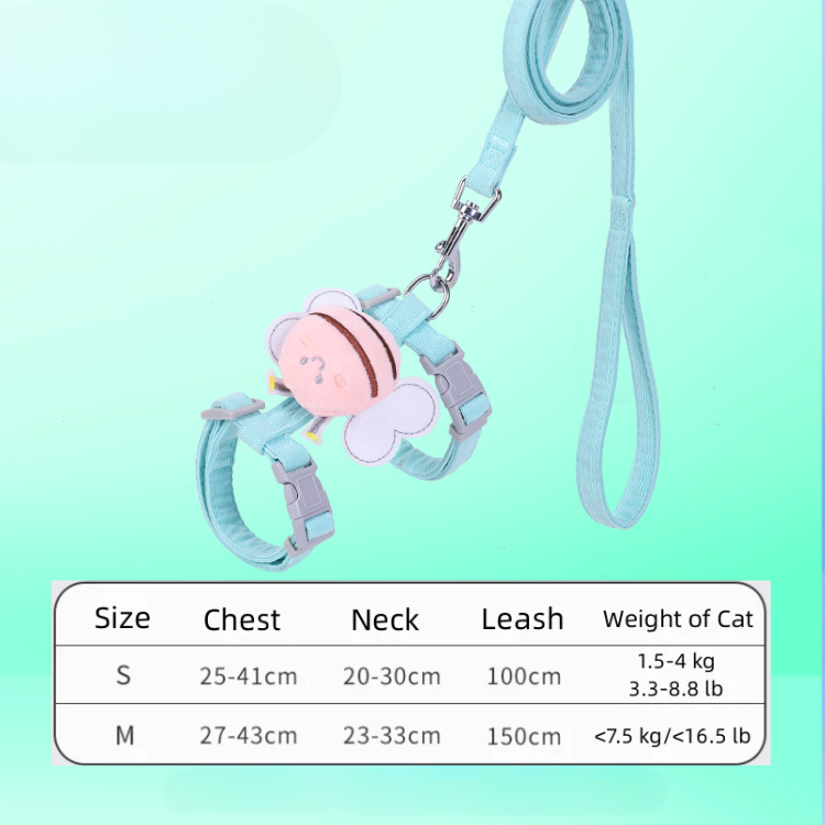 Adjustable Cat Leash Harness Set with Adorable Bee Design