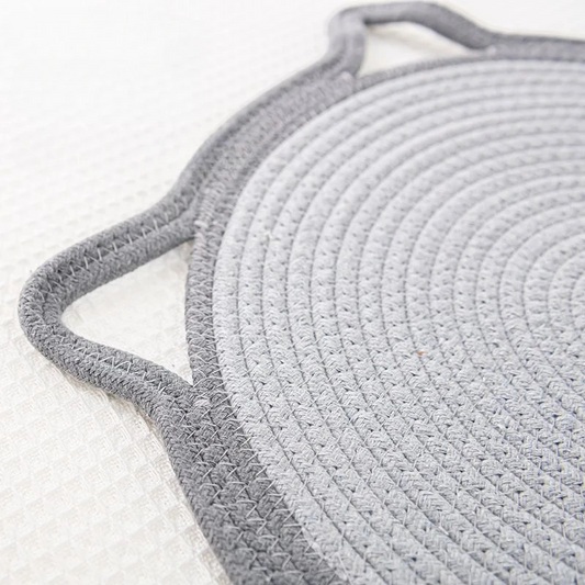Braided Rope Cat Mat with Toy Ball