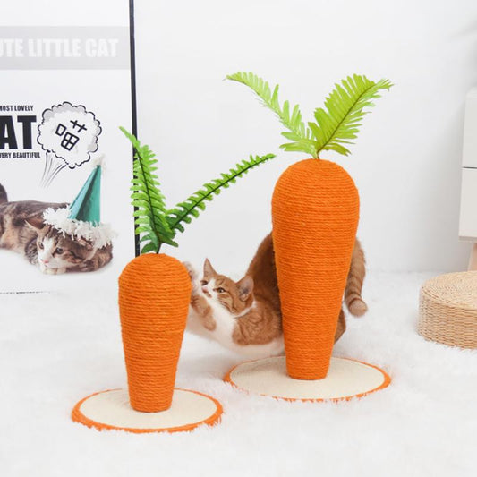 Vibrant Sisal Carrot Scratching Post for Cats