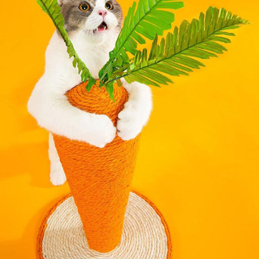 Vibrant Sisal Carrot Scratching Post for Cats
