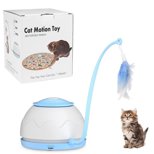 USB Rechargeable Rotating Feather Cat Play Toy for Fun