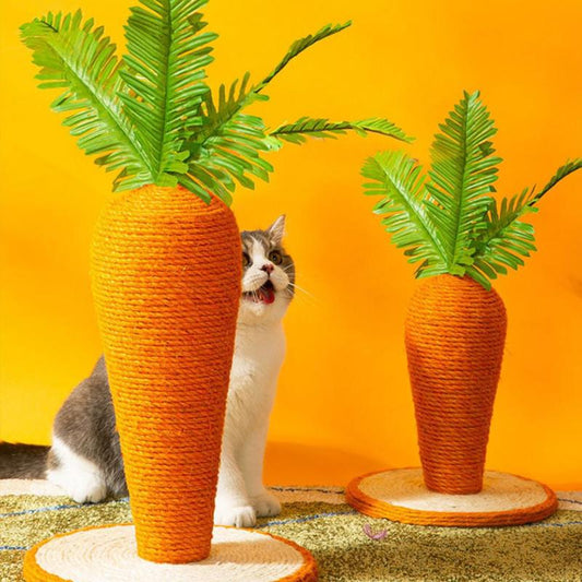 Vibrant Sisal Carrot Scratching Post for Cats