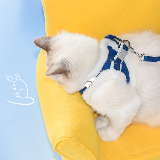 Luxury Plush Cat Harness & Leash Set