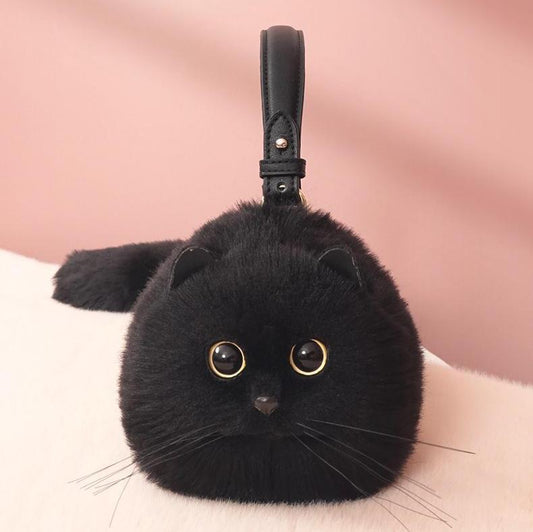 Charming Cat-Inspired Puffy Handbag for Cat Lovers