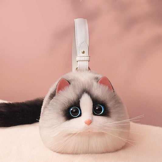 Charming Cat-Inspired Puffy Handbag for Cat Lovers
