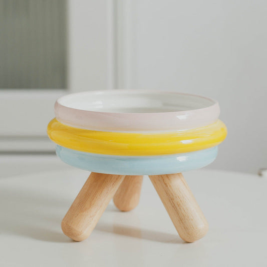 Charming Ceramic Cat Food and Water Bowl Set