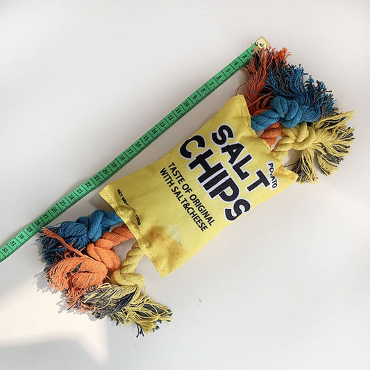 Chewy Fun Potato Chip Cookie Knot Tug Toys for Dogs