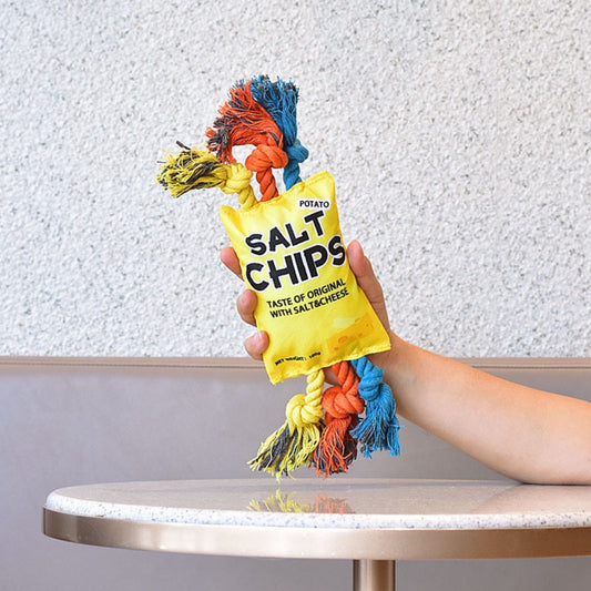 Chewy Fun Potato Chip Cookie Knot Tug Toys for Dogs