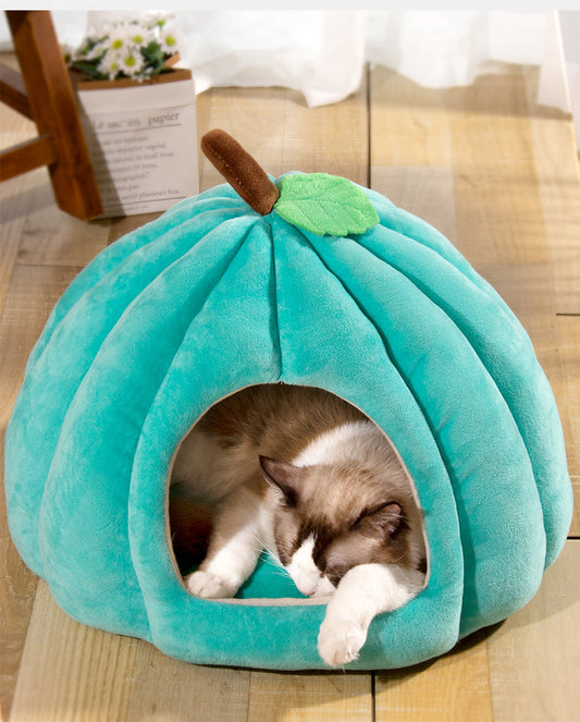 Whimsical Pumpkin Tent Bed for Cats and Small Dogs