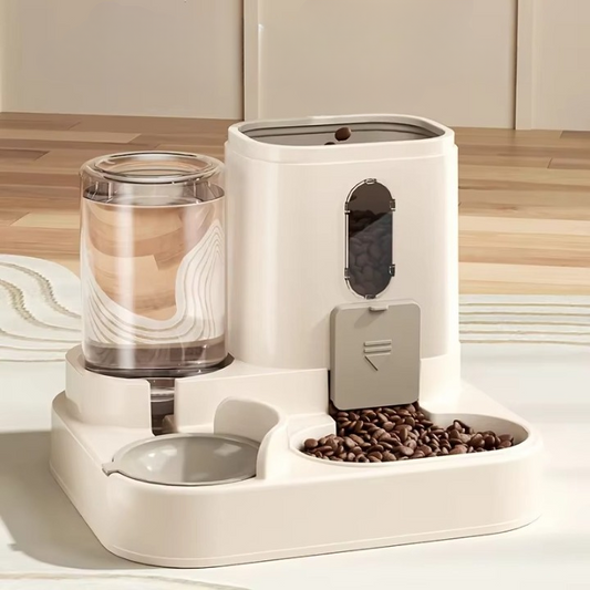 No-Mess Cat Feeder with Built-In Water Bowl