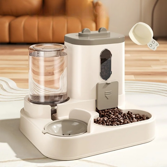 No-Mess Cat Feeder with Built-In Water Bowl