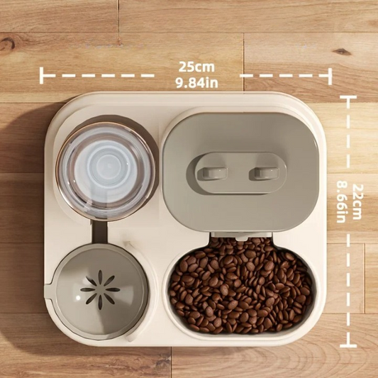 No-Mess Cat Feeder with Built-In Water Bowl