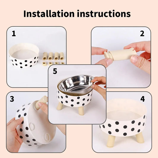 Stylish Pet Bowl for Cats and Dogs - Elevated Design for Easy Eating