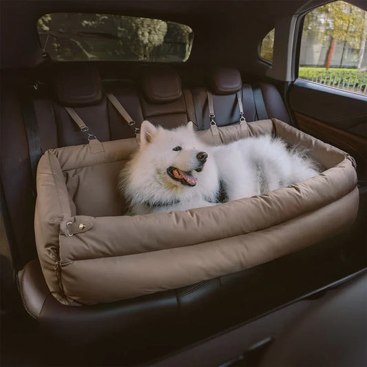 TravelBuddy Luxe Faux Leather Pet Booster Seat for Dogs & Cats