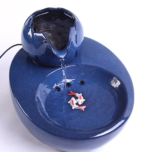 Lotus Flow Ceramic Cat Fountain