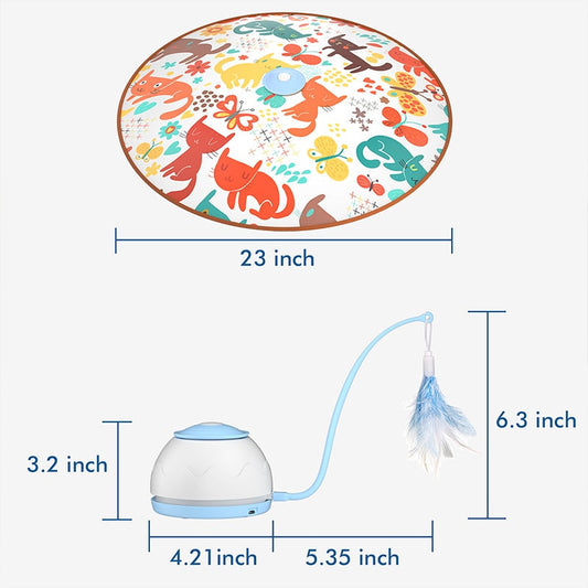 USB Rechargeable Rotating Feather Cat Play Toy for Fun