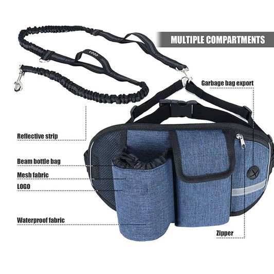 Hands-Free Dog Walking Belt & Bungee Leash Set