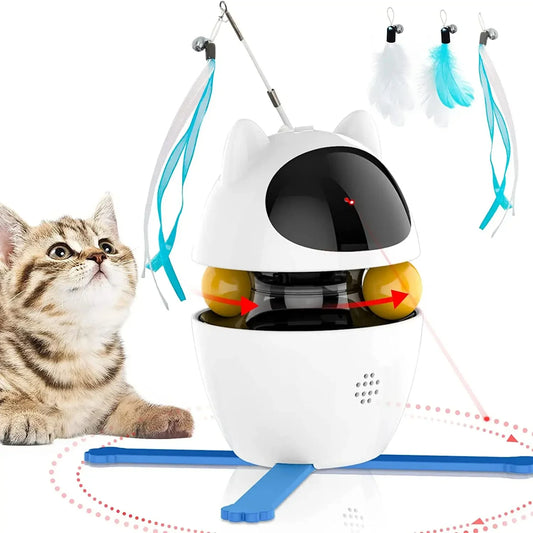 Ultimate Playtime Bundle for Indoor Cats - Feather, Laser & Ball Fun