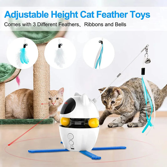 Ultimate Playtime Bundle for Indoor Cats - Feather, Laser & Ball Fun