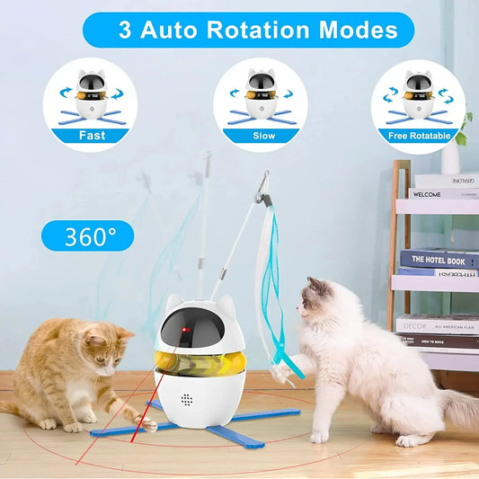 Ultimate Playtime Bundle for Indoor Cats - Feather, Laser & Ball Fun