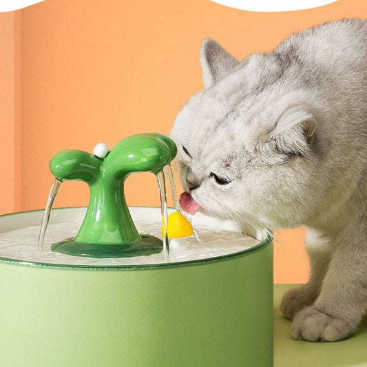 Pastel Ceramic Cat Water Fountain