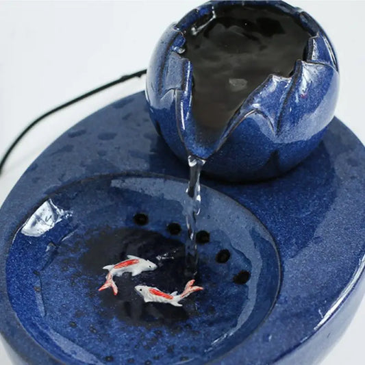 Lotus Flow Ceramic Cat Fountain