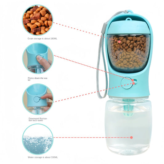 Travel-Friendly Pet Hydration and Snack Dispenser