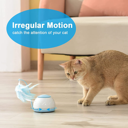USB Rechargeable Rotating Feather Cat Play Toy for Fun