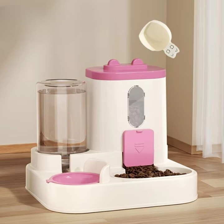 No-Mess Cat Feeder with Built-In Water Bowl