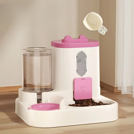 No-Mess Cat Feeder with Built-In Water Bowl