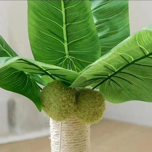 Whimsical Cat Scratching Tower with Natural Elements