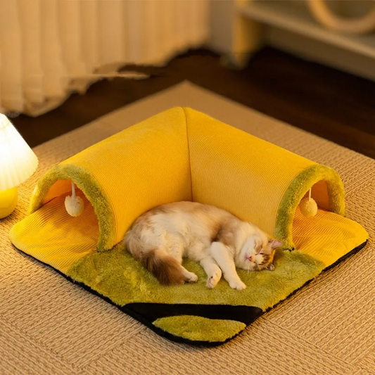 Cozy Cat Tunnel Bed with Play Ball