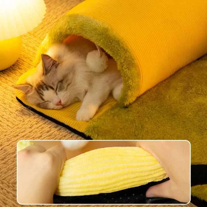 Cozy Cat Tunnel Bed with Play Ball