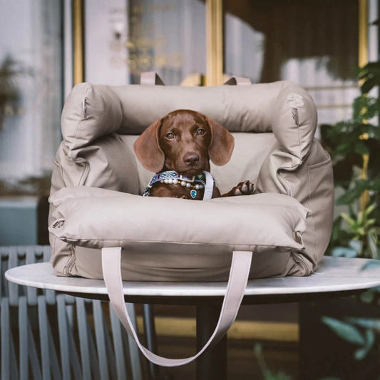 Luxury Faux Leather Dog Car Seat Bed