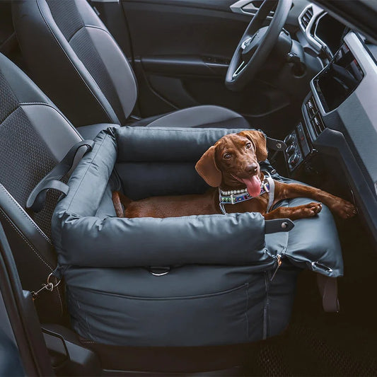 Luxury Faux Leather Dog Car Seat Bed