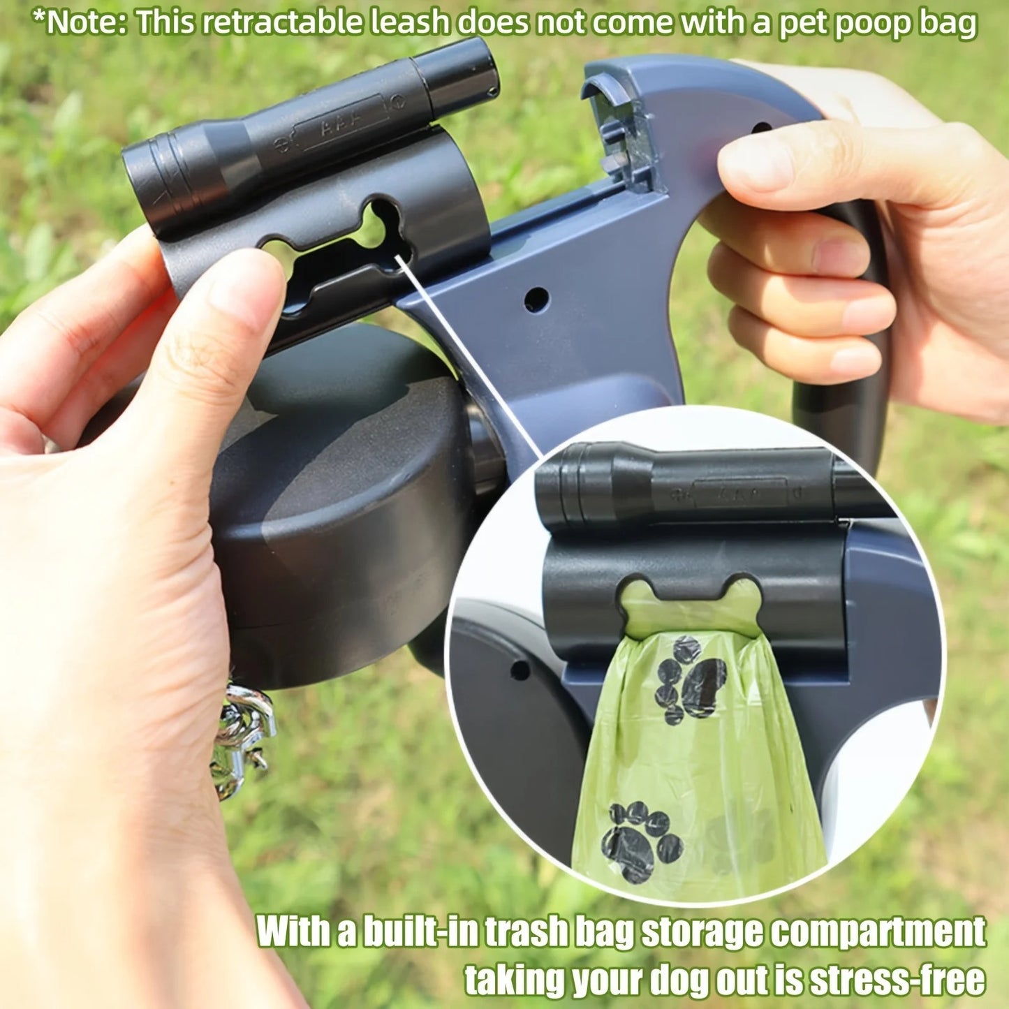 10-ft Retractable Double Dog Leash