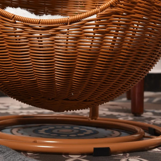 Boho Rattan Hanging Cat Hammock Bed