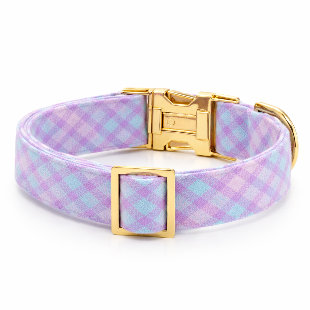 Charming Pastel Plaid Dog Collar