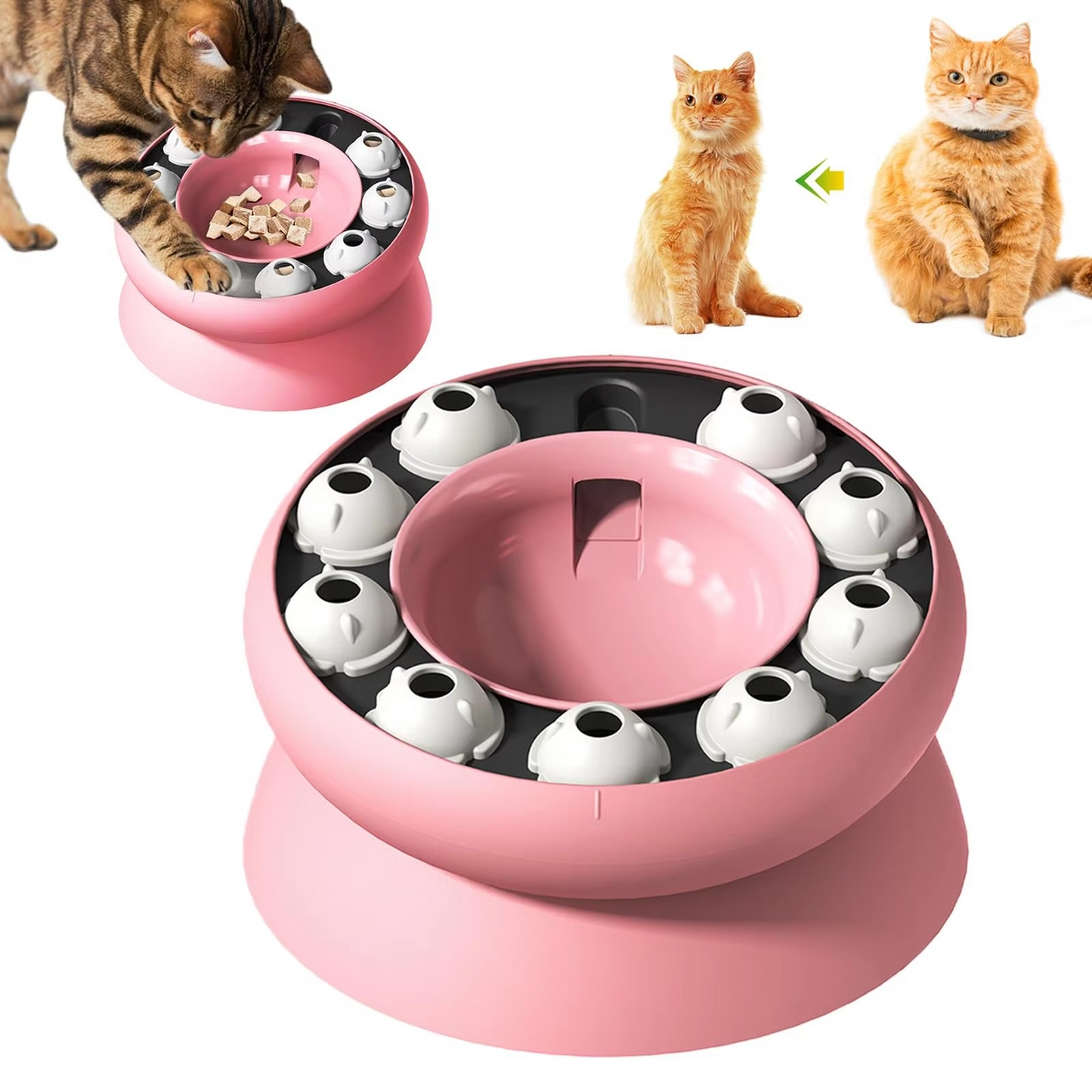 Rotating Slow Feeder Toy for Cats