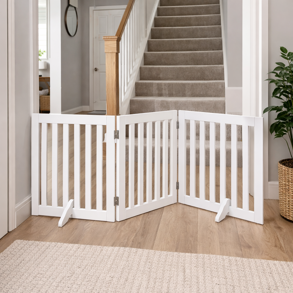 Stylish Freestanding Pet Barrier with Three Panels