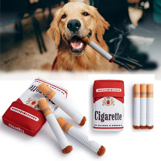 Cigarette Box Plush Dog Toy Set
