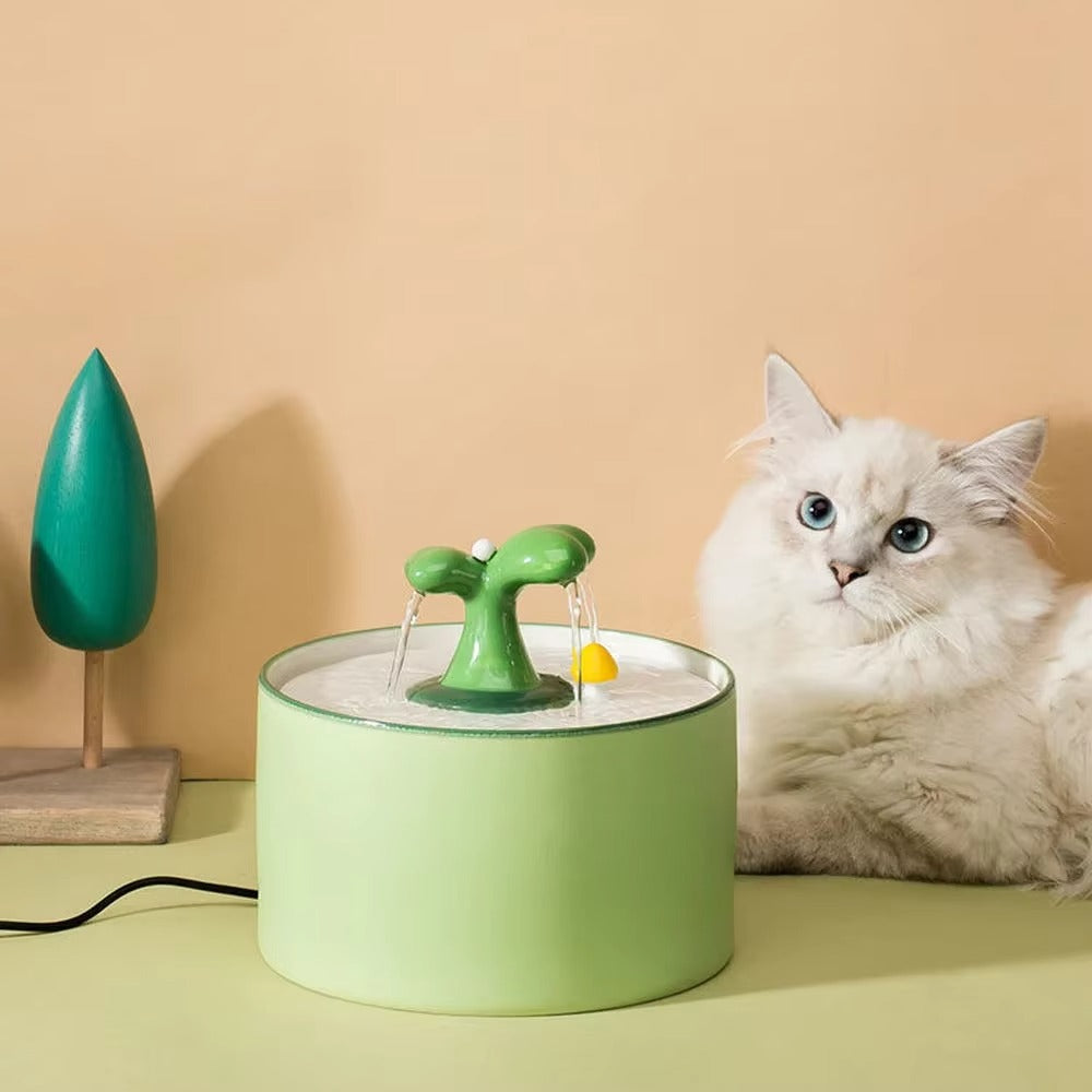 Pastel Ceramic Cat Water Fountain
