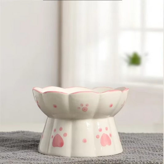 Cute Paw Design Ceramic Cat Bowls