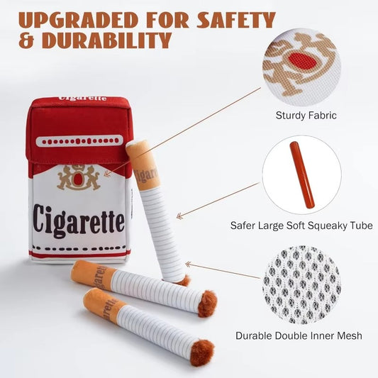 Cigarette Box Plush Dog Toy Set