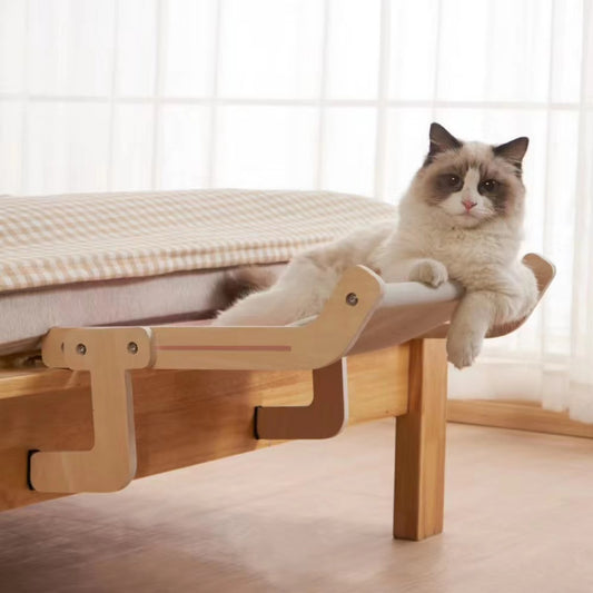 Cozy Wooden Hammock for Cats