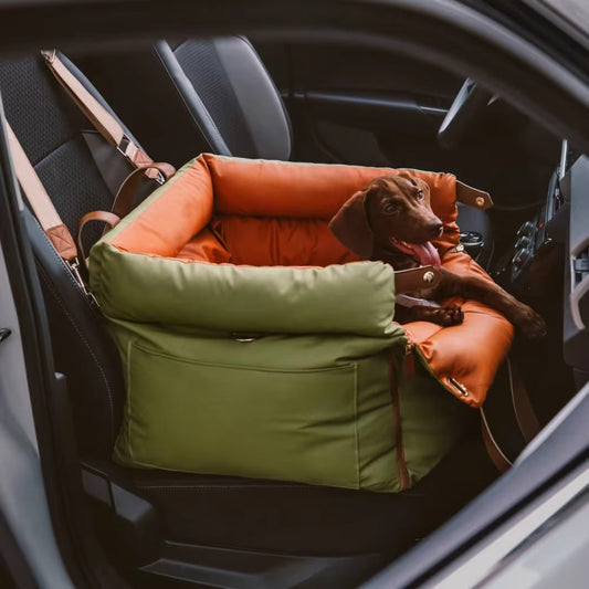 Luxury Faux Leather Dog Car Seat Bed