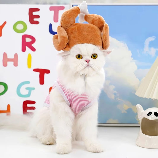 Funny Thanksgiving Turkey Hat for Cats